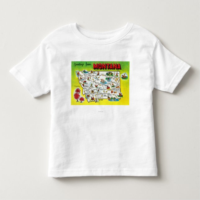 Camiseta De Bebé Mapa itinerario del estado, saludos de (Anverso)