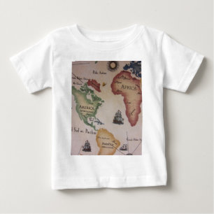 Camiseta De Bebé Mapa Mundial del Océano Atlántico