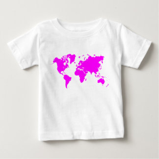 Camiseta De Bebé Mapa Mundial - Magenta