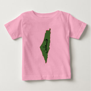 Camiseta De Bebé mapa palestino con palabra palestina en árabe