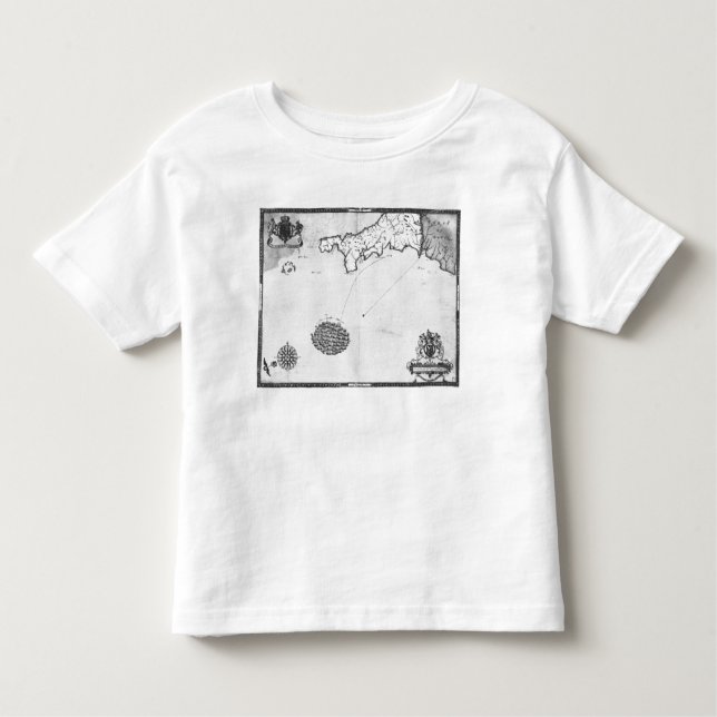 Camiseta De Bebé Mapa que muestra la ruta de la flota Armada (Anverso)