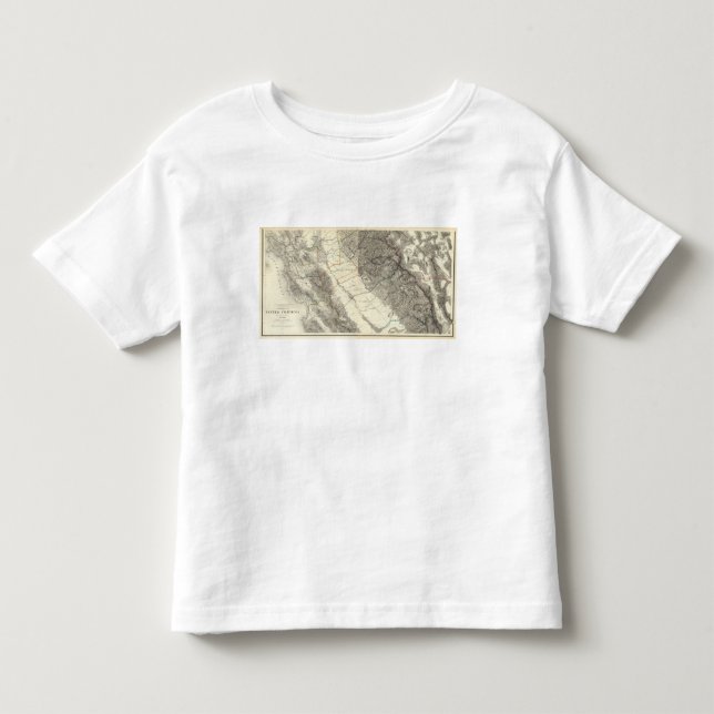 Camiseta De Bebé Mapa topográfico de California central (Anverso)