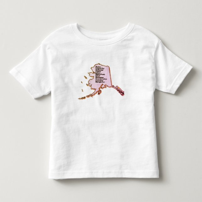Camiseta De Bebé Mapa y datos de Alaska (Anverso)
