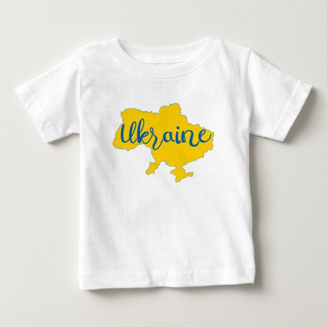 Camiseta De Bebé Mapa y letras ucranianos T- (Anverso)