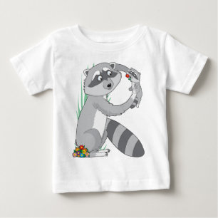 Camiseta De Bebé Mapache animal del alfabeto