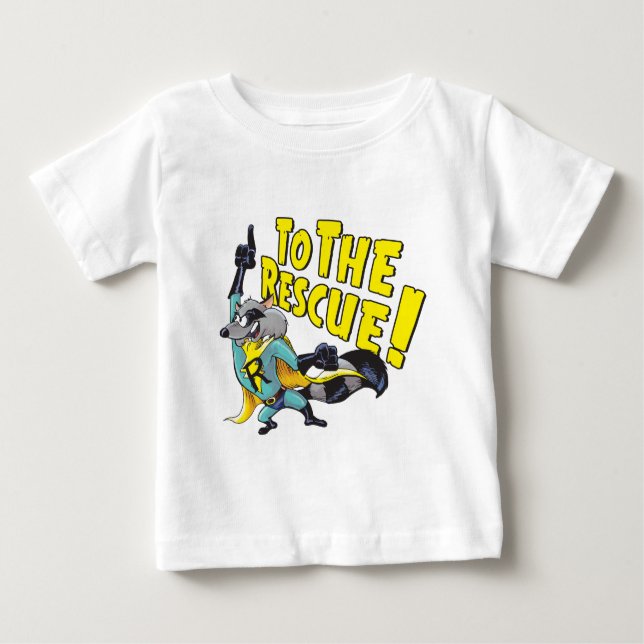 Camiseta De Bebé Mapache del super héroe al rescate (Anverso)