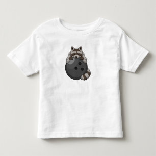 Camiseta De Bebé Mapache en bolos con bola de bolos