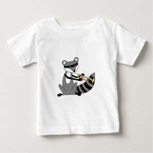 Camiseta De Bebé Mapache que toca la trompeta