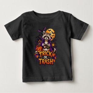 Camiseta De Bebé Mapache Trick or Trash Vampiro Halloween Niño Pequ