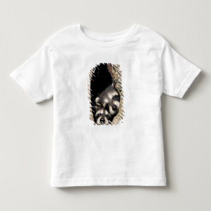 Camiseta De Bebé Mapaches bebés en cavidad de árbol Procyon