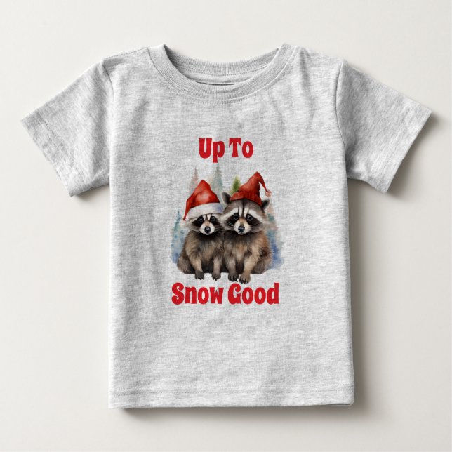 Camiseta De Bebé Mapaches Navideños Listos Para La Nieve (Anverso)