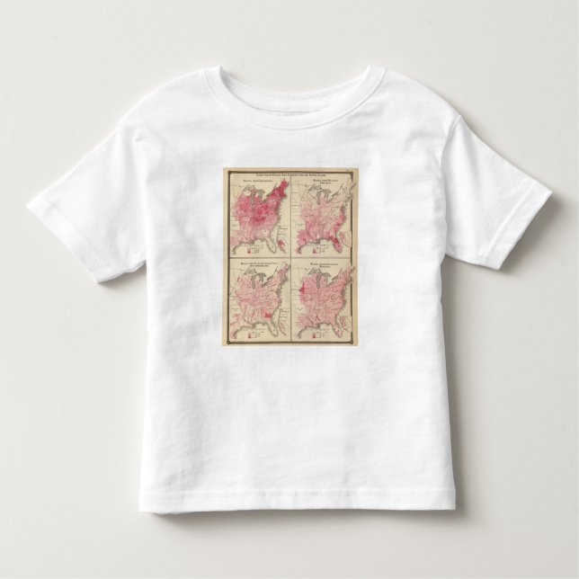 Camiseta De Bebé Mapas de la vitalidad de Estados Unidos (Anverso)