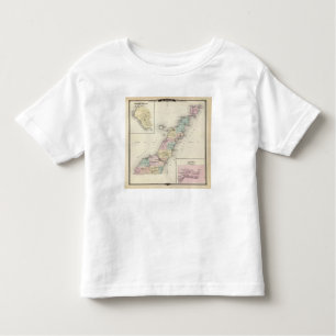 Camiseta De Bebé Mapas del condado de Door, bahía del esturión y de
