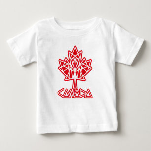 CAMISETA DE BEBÉ MAPLE MADE WITH TRIANGLES CANADA FLAG BY MASANSER