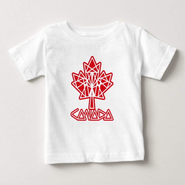 CAMISETA DE BEBÉ MAPLE MADE WITH TRIANGLES CANADA FLAG BY MASANSER (Anverso)