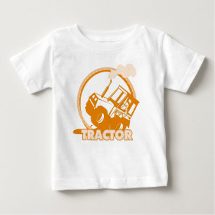 Camiseta De Bebé Maquinaria agrícola anaranjada del tractor