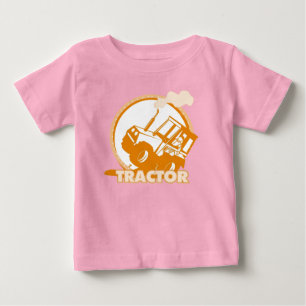 Camiseta De Bebé Maquinaria agrícola anaranjada del tractor