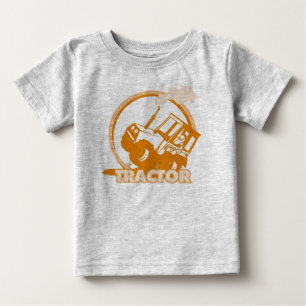 Camiseta De Bebé Maquinaria agrícola anaranjada del tractor