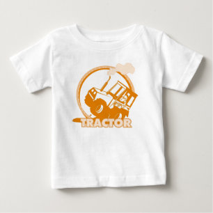 Camiseta De Bebé Maquinaria Agrícola Tractor Naranja