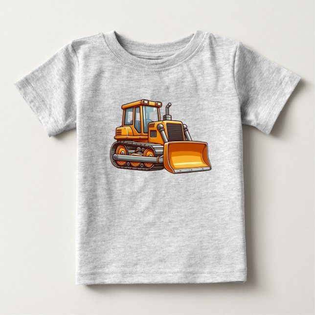 Camiseta De Bebé Maquinaria de construcción/buldozer (Anverso)