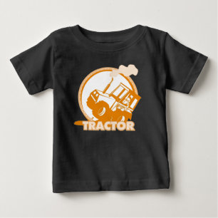 Camiseta De Bebé Maquinaria de granja de tractores naranja
