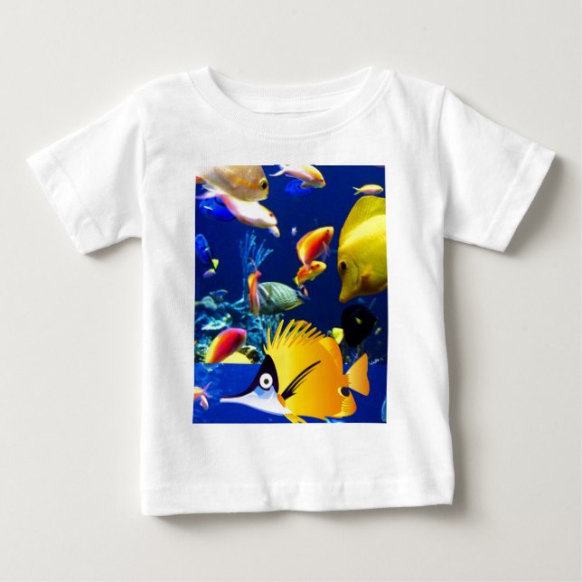 Camiseta De Bebé mar de peces (Anverso)