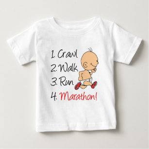 Camiseta De Bebé Maratón del funcionamiento del paseo del arrastre