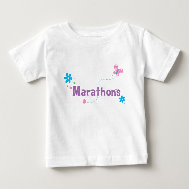 Camiseta De Bebé Maratones de flores de jardín (Anverso)