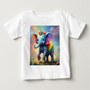 Camiseta De Bebé Maravillas radiantes: Elefante Unicornio, bebé arc