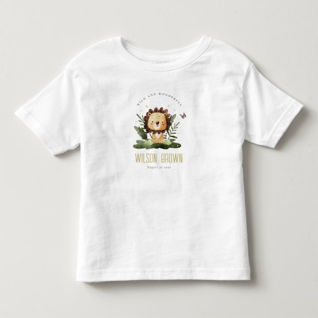 Camiseta De Bebé Maravilloso animal salvaje de la jungla cumpleaños (Anverso)