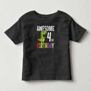 Camiseta De Bebé Maravilloso cuarto cumpleaños: Dinosaurios niños
