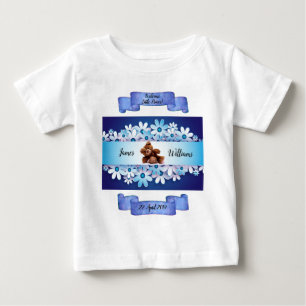 Camiseta De Bebé Maravilloso y caprichoso oso azul personalizado