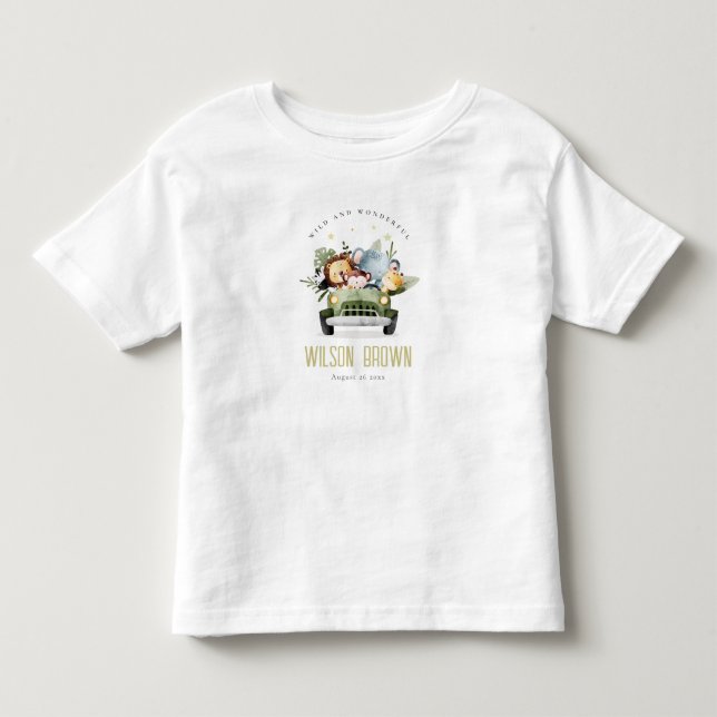 Camiseta De Bebé Maravillosos animales salvajes de la jungla en el  (Anverso)