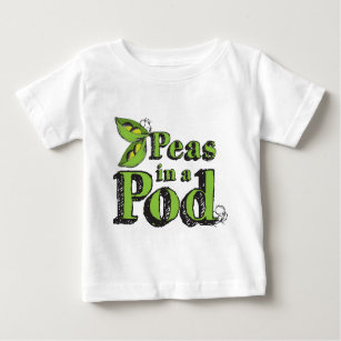 Camiseta De Bebé Marcas verdes dibujando guisantes de verdura Art 2