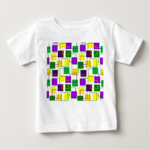 Camiseta De Bebé Mardi Gras cuadradas y líneas generales