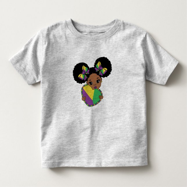 Camiseta De Bebé Mardi Gras Niña Con El Corazón (Anverso)