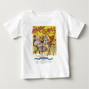 Camiseta De Bebé Mardi Gras Poster amarillo antiguo