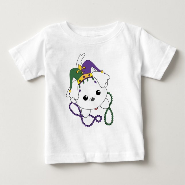 Camiseta De Bebé Mardi Gras Puppy (Anverso)