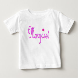 Camiseta De Bebé "Margaret" Nombre en Rosa Pasión, 