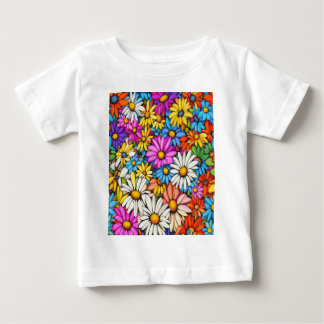 Camiseta De Bebé Margaritas abstractas coloridas #444