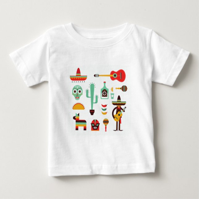 Camiseta De Bebé mariachi mexicana (Anverso)