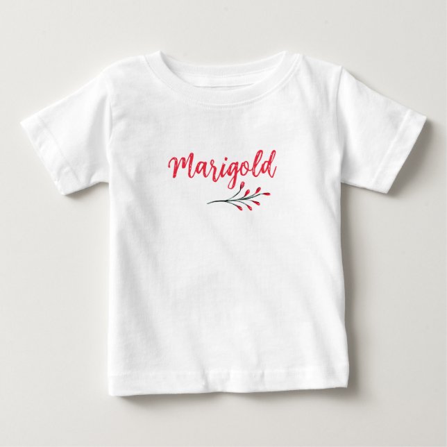 Camiseta De Bebé Marigold Name Custom Red Xmas Christmas Classic  (Anverso)