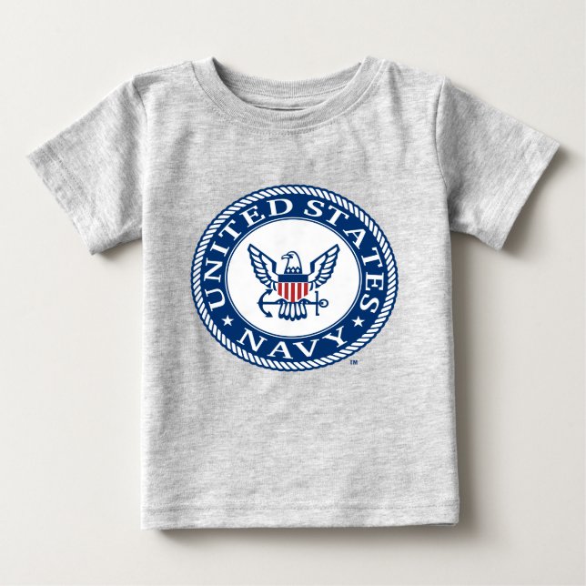 Camiseta De Bebé Marina de Estados Unidos | Alteración naval Emblem (Anverso)