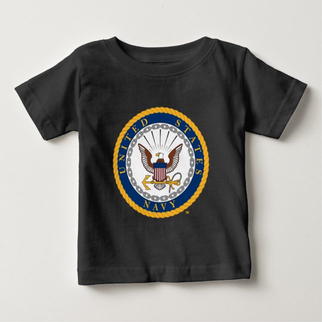 Camiseta De Bebé Marina de Estados Unidos | Emblema naval (Anverso)