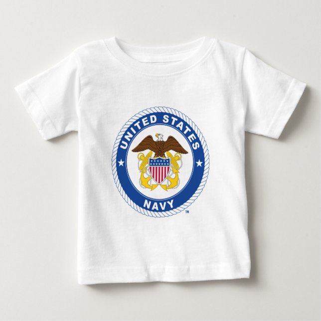 Camiseta De Bebé Marina de Estados Unidos | Oficial Escudo (Anverso)