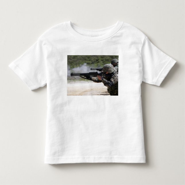 Camiseta De Bebé Marines disparando escopetas (Anverso)