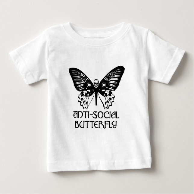 Camiseta De Bebé Mariposa antisocial (Anverso)