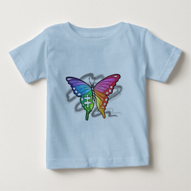 Camiseta De Bebé Mariposa arcoiris (Anverso)