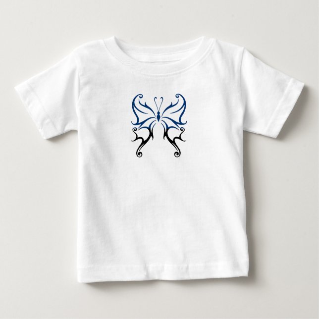 Camiseta De Bebé Mariposa Azul Negro (Anverso)