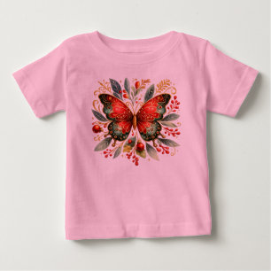 Camiseta De Bebé Mariposa Botánica Elegante Naturaleza Floral de